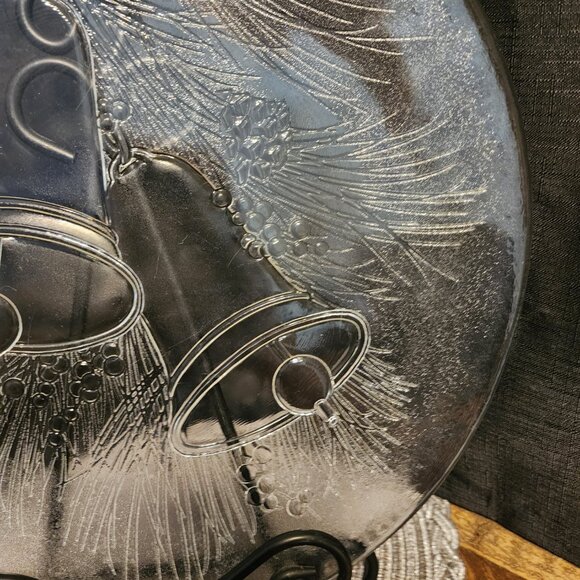 Libbey Holiday Bells 13 Inch Glass Serving Platter - Vintage Holiday - Picture 3 of 6